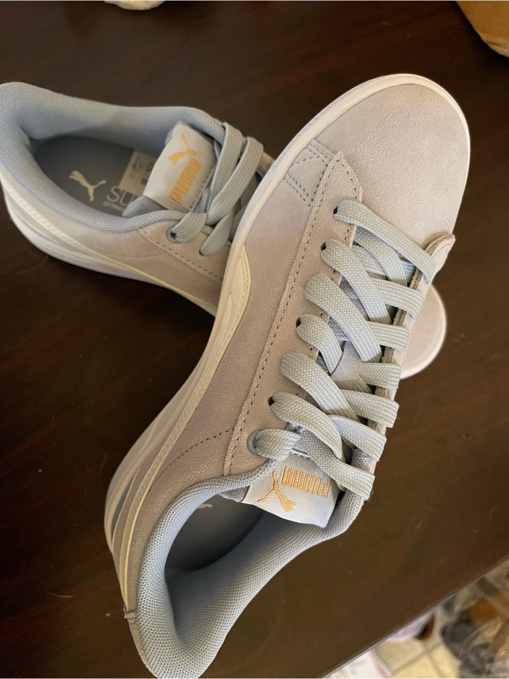 Puma Light Gray & White Soft-Foam Casual Sneakers - Picture 4 of 7